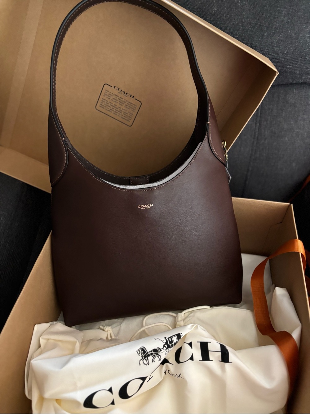 Coach Maple Brooklyn 28 Leather Shoulder Bag - Picture 6 of 16